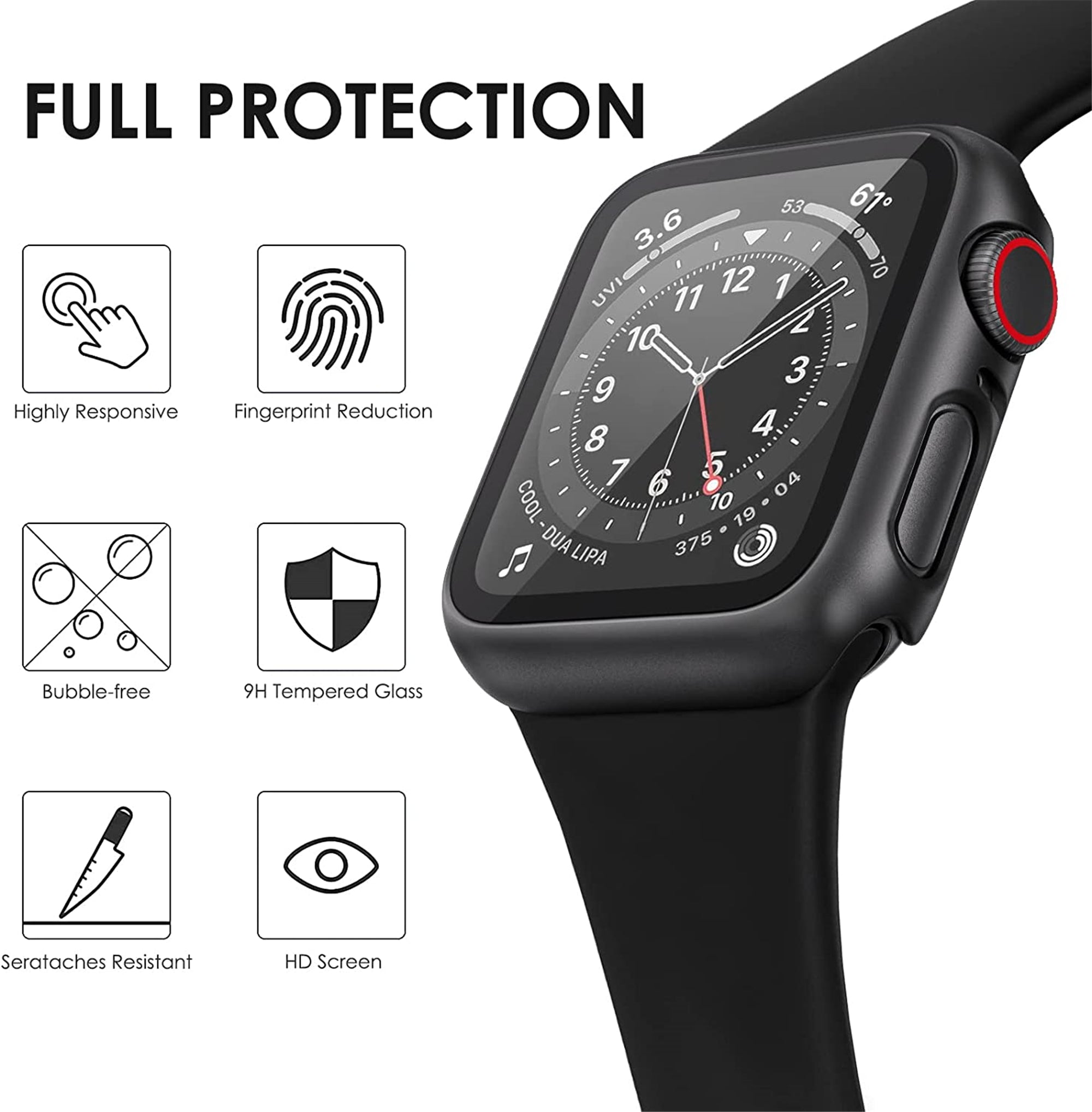 Boîtier rigide en PC et protecteur d'écran pour Apple Watch iWatch Boîtier rigide en PC et protecteur d'écran pour Apple Watch iWatch